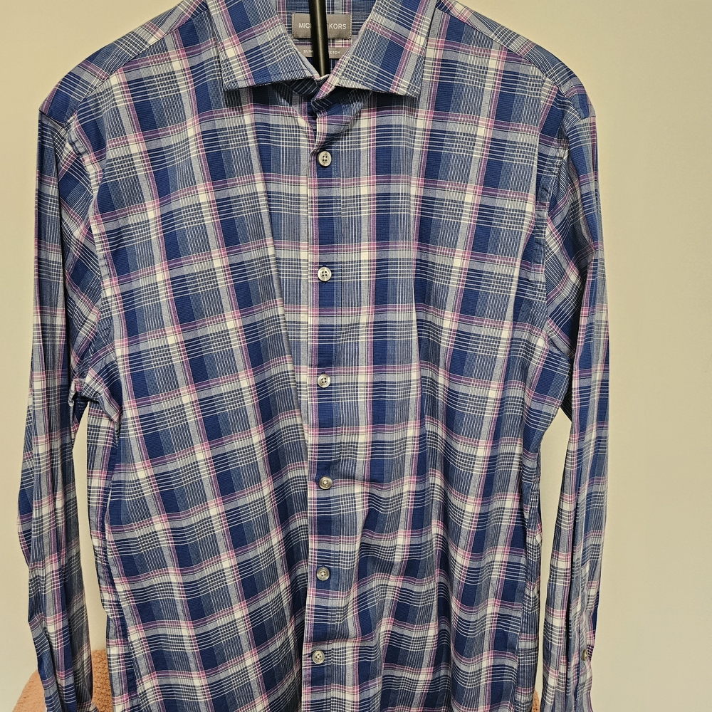 Michael Kors Blue and Pink Checkered Shirt
